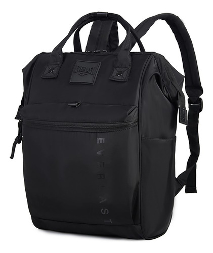 Mochila Everlast - Boca De Pez - Con Bolsillos Y Correas Eve 22341b Negro Liso