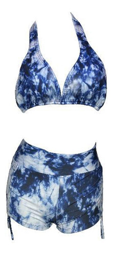 Bikini Short Top Azul Gl-22 Color Azul