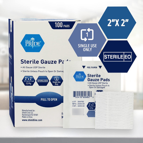 Medpride - Almohadillas De Gasa Estriles De 2 X 2 Pulgadas P
