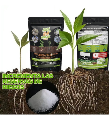 Hidrogel Agrícola 1kg Retenedor De Agua