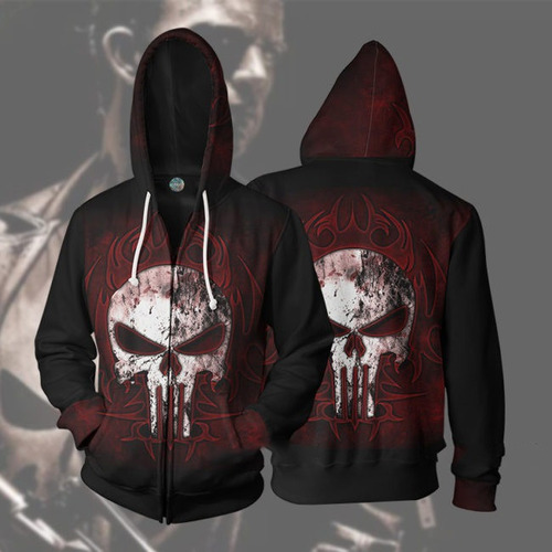 - Hh Sudadera Con Cremallera For Hombre The Punisher Frank
