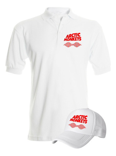 Camiseta Tipo Polo Arctic Monkeys Obsequio Gorra Serie White