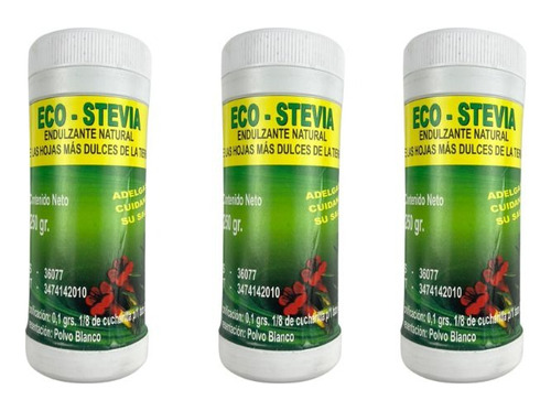 Suplemento en polvo Ecovida  ECO-ESTEVIA stevia sabor stevia en pote de 170g pack x 3 u