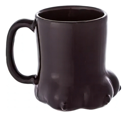 Caneca 3d Patinha De Gato | Cerâmica Decorativa | Animais Cor Preto