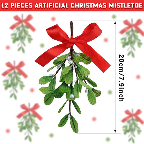 Mistletoe Artificial De Navidad Picks Ramas Falsas De Muérda