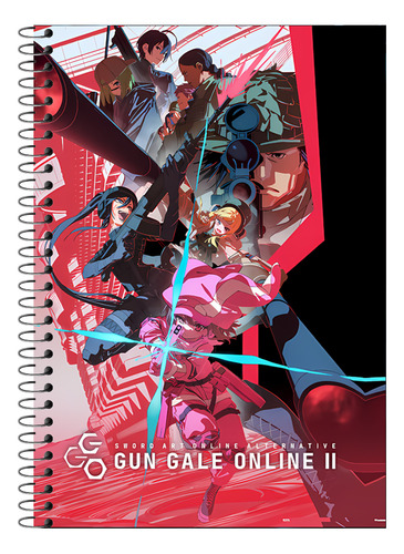 Caderno Univ Gun Gale Sword Art On Line 1 Matéria 80 Fls