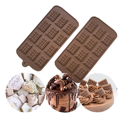 Moldes De Silicón Para Mini Barras De Chocolate 2 Piezas