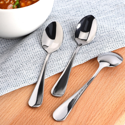 Juego De 8 Cucharas De Sopa Para Comer, De Acero Inoxidable