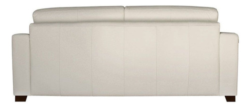Sofá 3 Lugares 205cm Estocolmo Couro Off White - Gran Belo