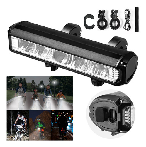 Linterna Led Para Bicicleta, Usb, Varios Modos De Alta Poten