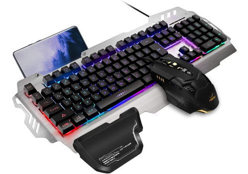 Teclado Y Mouse Para Juegos Combo - Panel De Metal Con Fr32w