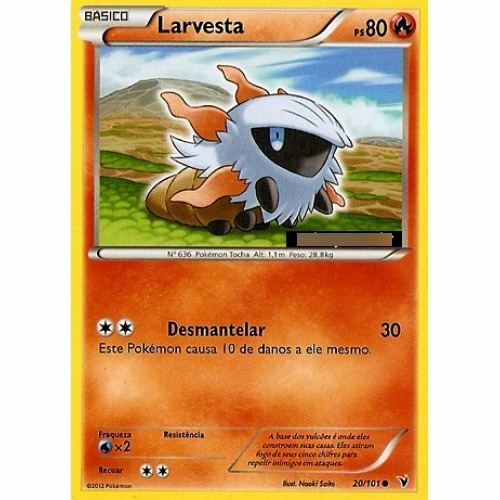 Larvesta - Pokémon Fogo Comum - 20/101 - Pokemon Card Game