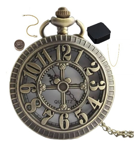 Reloj De Bolsillo Bateria Rb1048 Estuche Leontina Y Circular