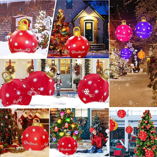 Para Bola De Natal Luminosa Decorada Inflável De Natal Led /