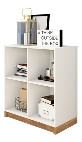Mueble Organizador Multiusos 4 Nichos Hogar/ Oficina Color Blanco