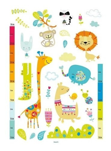 Wallsticker 50x70cm Zoo Medidor Sticker Pared - Del Tomate