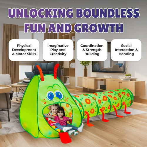 Túnel De Juego Y Tienda De Campaña Kiddey Caterpillar Para N