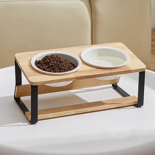 Cuencos S Para Gatos, Perros, Soporte De BambĂș De Pescado