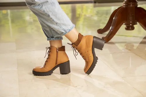 Botines Cuero Mujer Melon Suaves Comodos Zapatos Moda