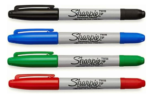 Sharpie 1825090 Marcador Permanente Punto Fino, 4 Colores