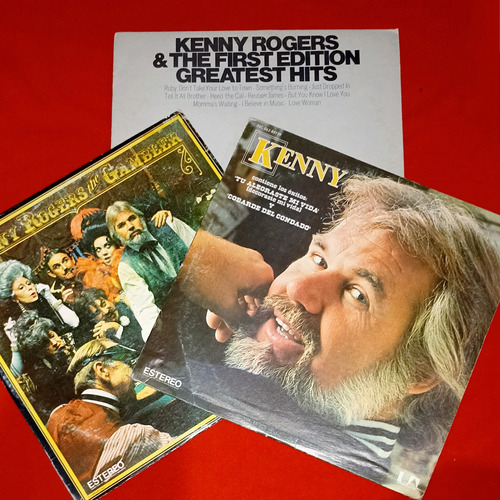 Kenny Rogers Hits Gambler Coward / 3 Lp Vinil Disco Acetato