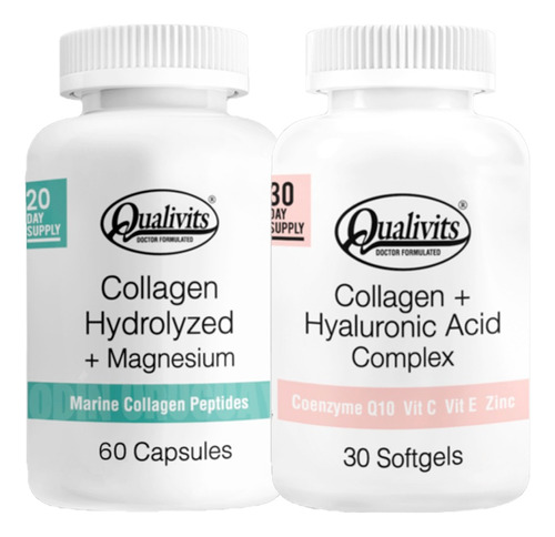 Colágeno Ácido Hialurónico + Colágeno Magnesio X60 Qualivits