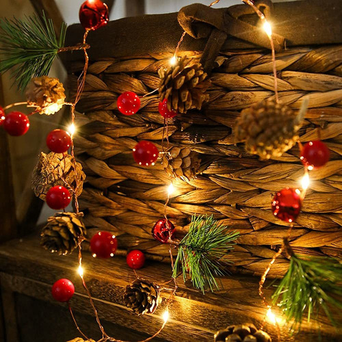 Guirnalda De Luces Navideñas De 2 M, 20 Ledes, Campana Roja