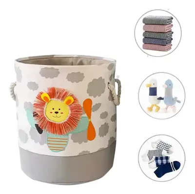 Cesto Infantil Dobrável Multiuso Roupa Suja Brinquedos Cinza-claro 35x40