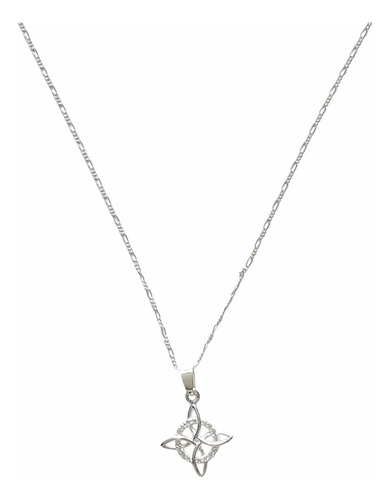 Nudo De Bruja Dije Con Cadena De 55cm De Plata Ley 925 Plata Ley 925
