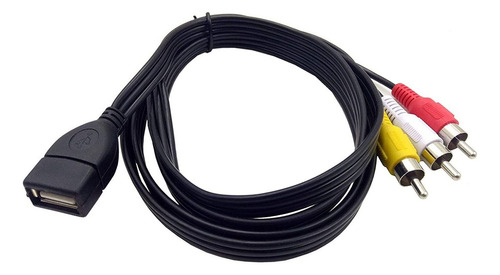2 Cables Usb 2.0 Hembra A 3rca Macho Jack Splitter