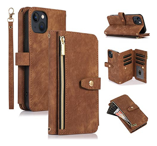 Funda Para iPhone 13 iPhone 14 Retro Oscuro 6.1 PuLG Piel Si