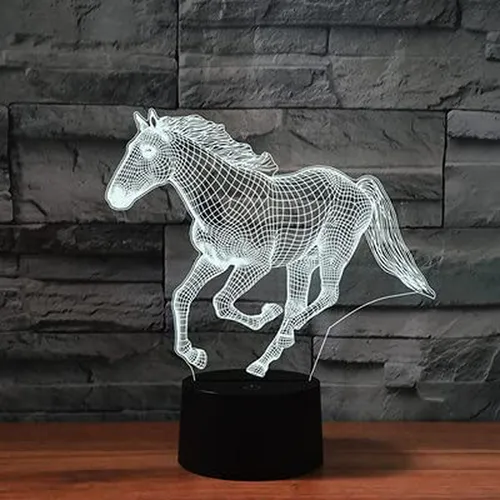 Lámpara Led 3d Caballo Con Control Remoto 16 Colores - Regal