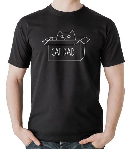 Camiseta Algodão Cat Dad Masculina