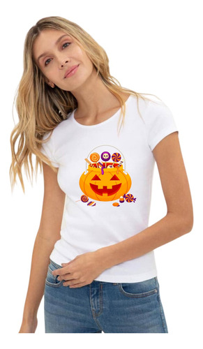 Playera Halloween Calabaza De Dulces Personalizada 