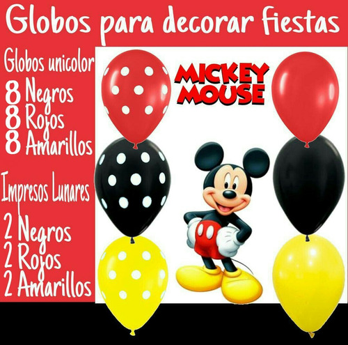 Globos De Látex Surtidos Para Decorar Fiestas Mickey Disney
