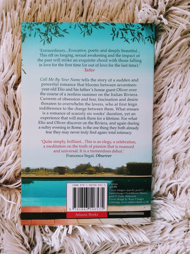 Libro Call Me By Your Name. Andre Aciman.