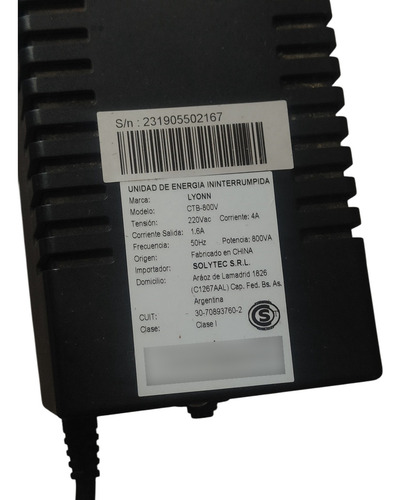 Leer Bien!! Ups + Estabilizador Lyonn Ctb 800va 480w + Lcd Negro (Usado)