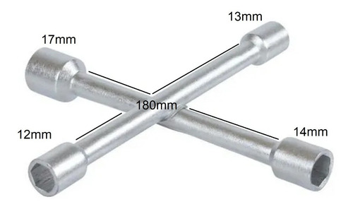 Chave Pequena Estrela 4 Pontas Sextavadas 12, 13, 14, 17mm