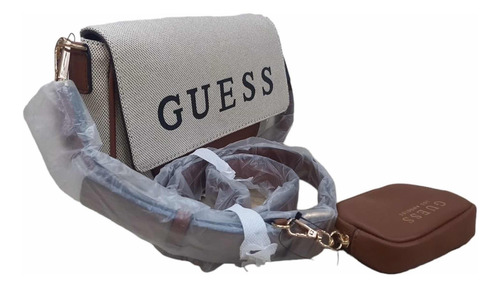 Bolsa Crosbody Guess Original Mod:ff873078 Med:22x14x5c Beig