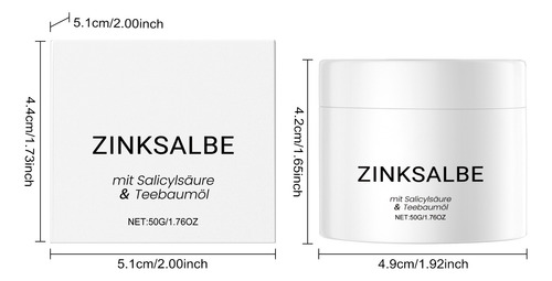 Ungüento De Zinc De 50 G Con Aceite De Árbol De Té Y Antisal