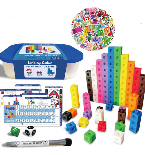 Conjunto De Cubos De Jogo De Ensino Montessori + Adesivos