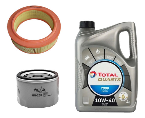 Kit Filtros Y Aceite Total 7000 10w40 Renault Logan 1.6 8v