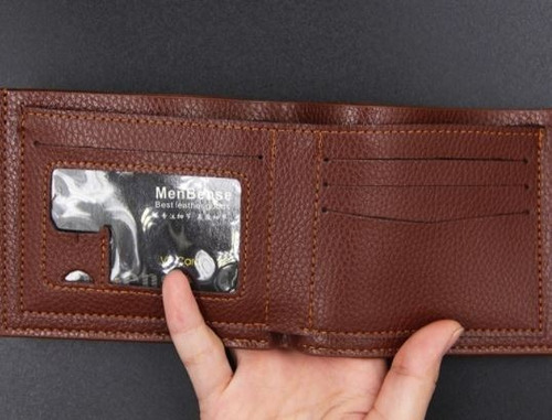 Cartera Billetera Hombre Y Llavero Tipo Piel Set De