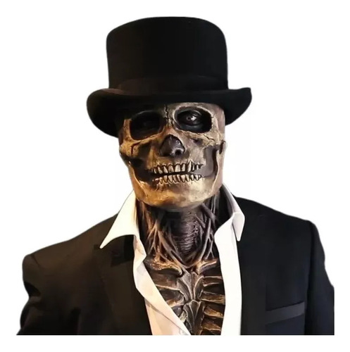 Máscara De Cráneo De Halloween Máscara Esqueleto C/sombrero