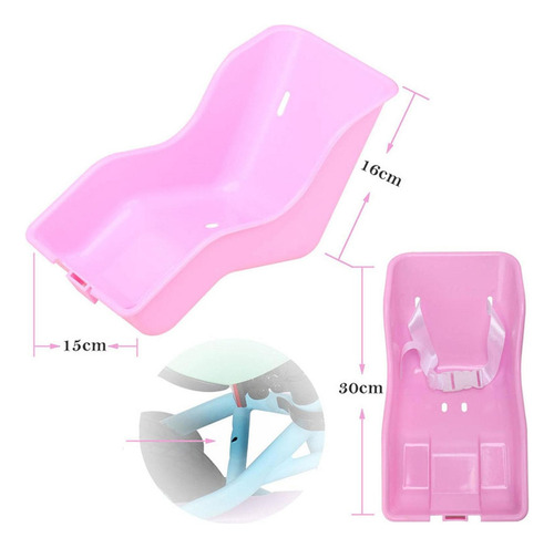 Asiento De Bicicleta De Muñeca Con Calcomanías De Rosado .