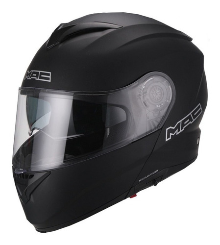 Casco Moto Rebatible Mac Rock Solid Negro Mate Md Cts