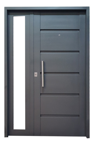 Puerta Y Media 1.20 Exterior Chapa Reforzada Moderna Postigo