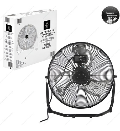 Ventilador De Pie 3 Velocidades 20 Todo Metálico Resistente 58 Cm 50/60 Hz. Negro Plata Metalicas 3