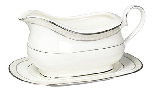 Noritake Motvale Platinum 2-piece  salsera Con Bandeja