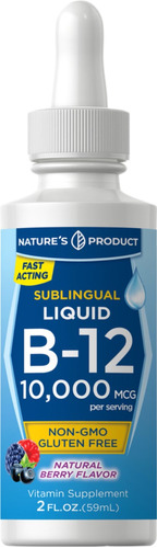 Vitamin B-12 Sublingual  | 10,000mcg | 2 Fl Oz Usa